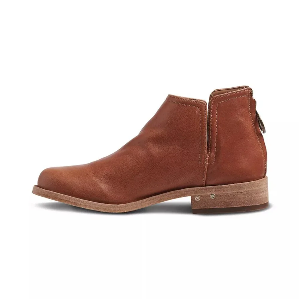 Beek Falcon Leather Cognac Zip up Ankle Boots